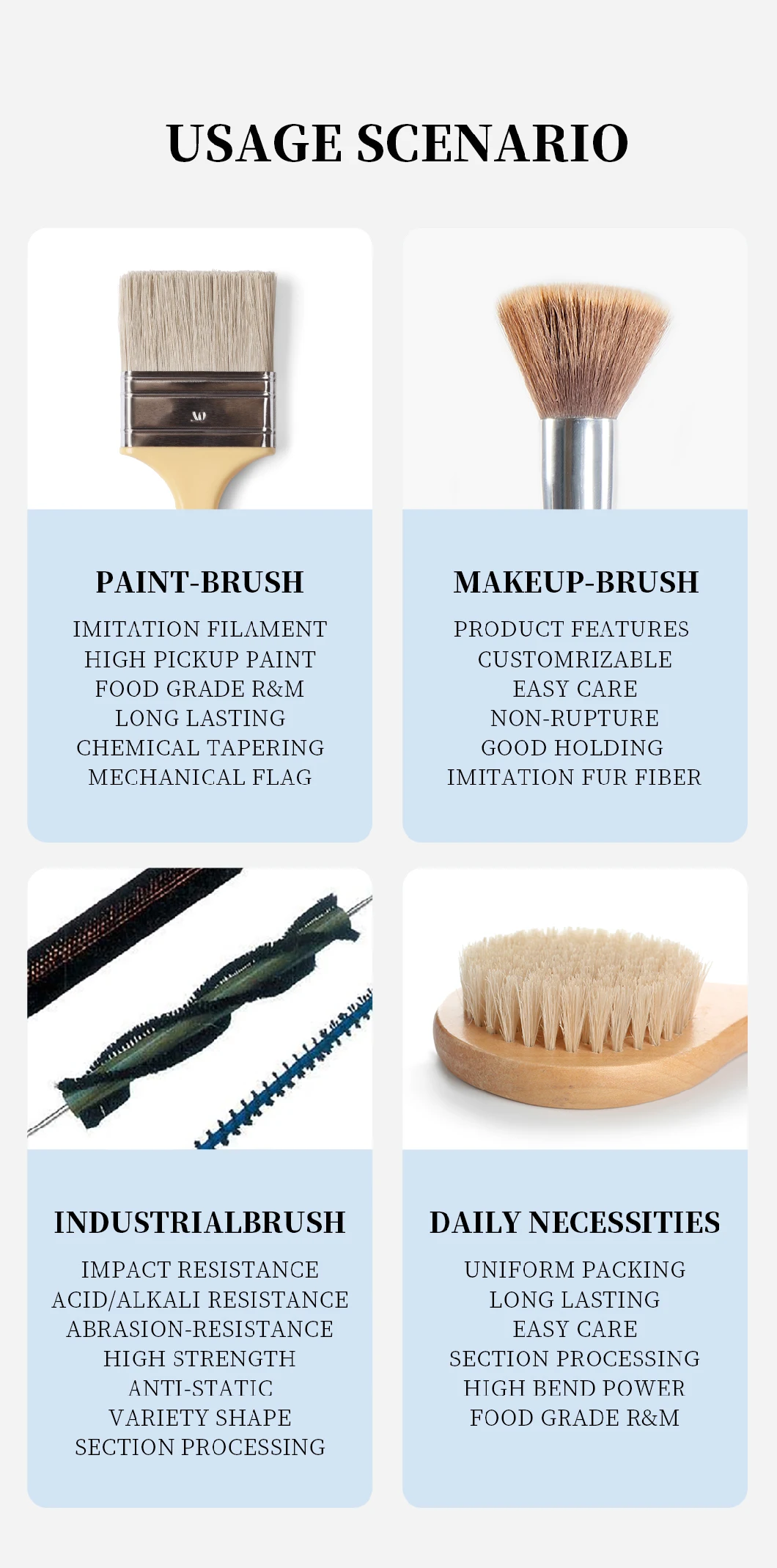 Synthetic Filaments for Industrial Brushes, Deburring, Cleaning Brushes